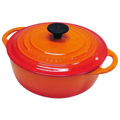 ル・クルーゼ(LE CREUSET) ココット ビス ロンド IH対応 両手鍋 18cm オレンジ