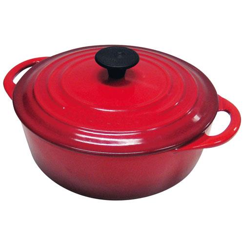 ル・クルーゼ(LE CREUSET) ココット ビス ロンド IH対応 両手鍋 20cm チェリーレッド