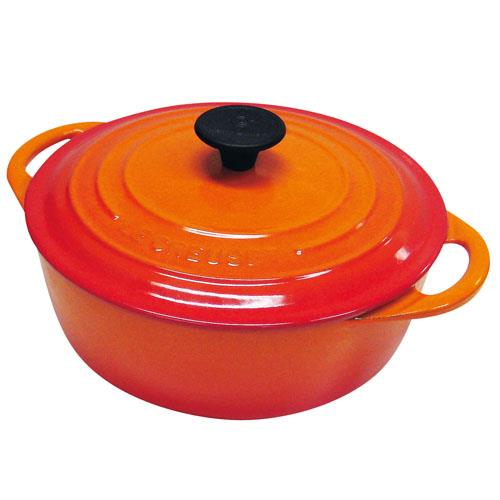 ル・クルーゼ(LE CREUSET) ココット ビス ロンド IH対応 両手鍋 20cm オレンジ