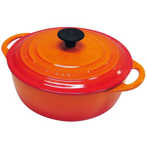 ル・クルーゼ(LE CREUSET) ココット ビス ロンド IH対応 両手鍋 22cm オレンジ