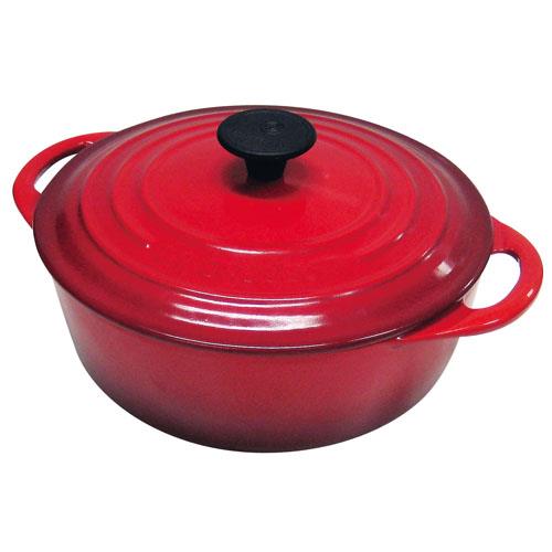 ル・クルーゼ(LE CREUSET) ココット ビス ロンド IH対応 両手鍋 22cm チェリーレッド