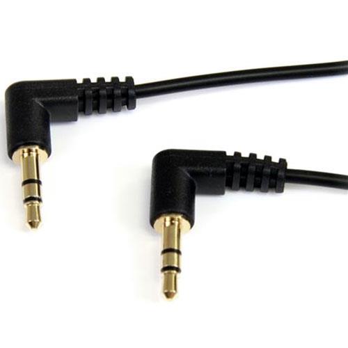 StarTech(スターテック) MU1MMS2RA ブラック 両端L型 スリム3.5mmステレオミニプラグオーディオケーブル 30cm