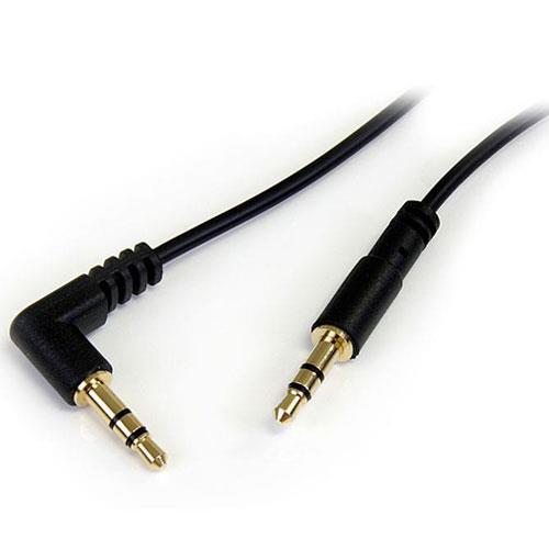 StarTech(スターテック) MU1MMSRA ブラック 片側L型 スリム3.5mmステレオミニプラグオーディオケーブル 30cm