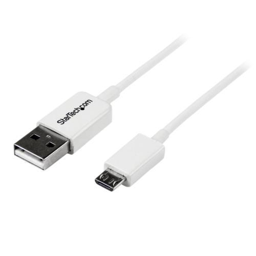 StarTech(スターテック) USBPAUB50CMW ホワイト micro USB2.0 ケーブル 0.5m