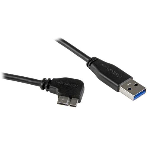 StarTech(スターテック) USB3AU2MRS ブラック L型右向きMicro USB 3.0 スリムケーブル 2m