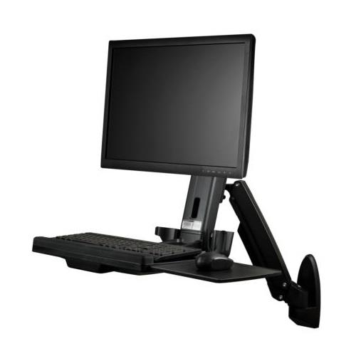 StarTech(スターテック) WALLSTS1 ブラック ウォールマウント型昇降デスク シングル1面モニターディスプレイアーム