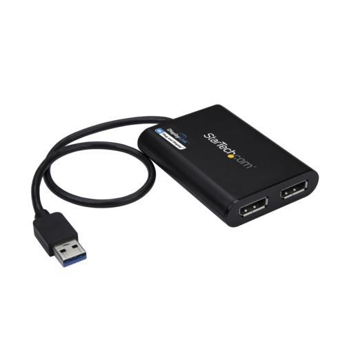 StarTech(スターテック) USB32DP24K60 ブラック USB 3.0 - デュアルDPアダプタ 4K/60Hz