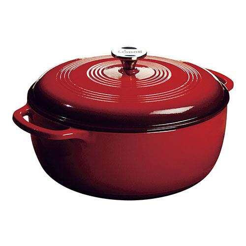ロッジ(lodge) EC7D43 レッド エナメルダッチオーブン 7.8クォート