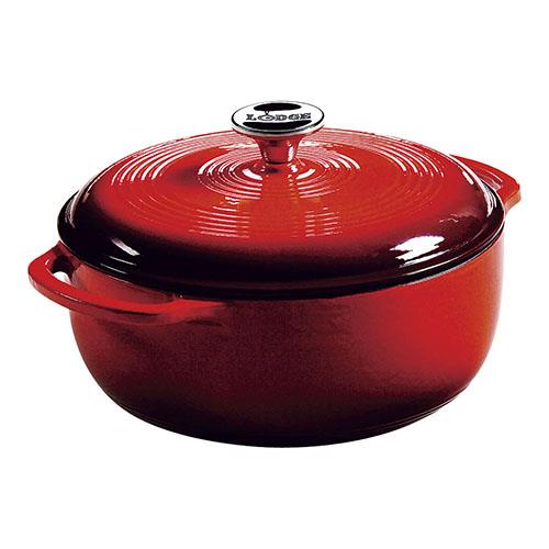 ロッジ(lodge) EC4D43 レッド エナメルダッチオーブン 4.6クォート