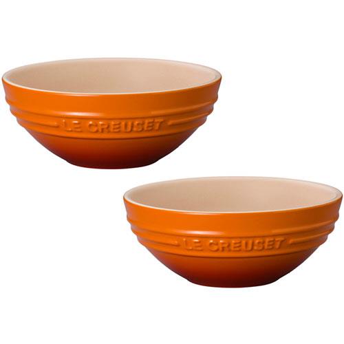 ル・クルーゼ(LE CREUSET) 【日本正規販売品】マルチボールセット 15 cm 2個入 オレンジ 耐熱 耐冷 電子レンジ対応 オーブン対応 食洗機可