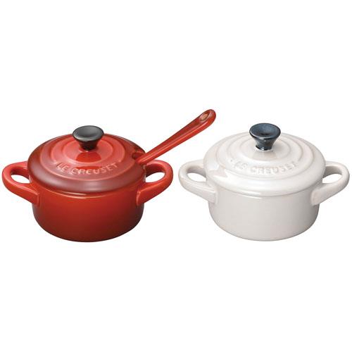 ル・クルーゼ(LE CREUSET) ペア プチ ココット スプーン付 910385-00