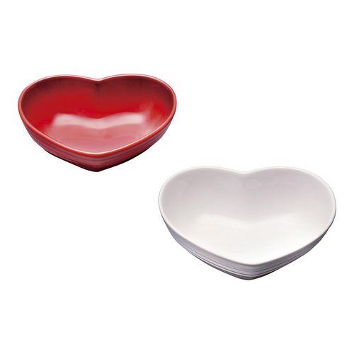 ル・クルーゼ(LE CREUSET) ハート・ディッシュS 2個入 チェリーレッド&ホワイトL