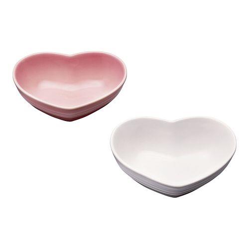 ル・クルーゼ(LE CREUSET) ハート・ディッシュS 2個入 ローズクォーツ&ホワイトL