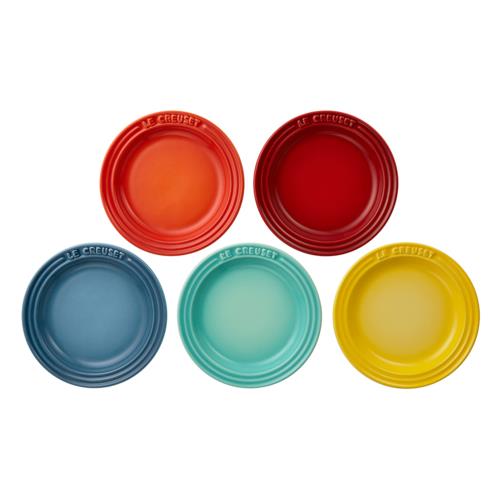 ル・クルーゼ(LE CREUSET) ミニラウンドプレート5枚入レインボー ルクルーゼ 皿 食器 ストーンウェア 耐熱 オーブン対応