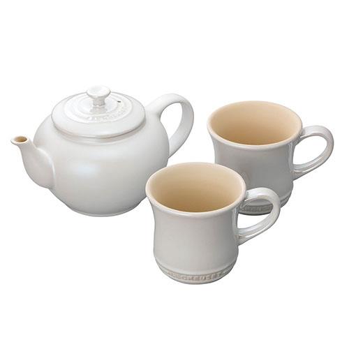 ル・クルーゼ(LE CREUSET) ティーポット&マグSS 2個入 セット 910296-00 ホワイトL