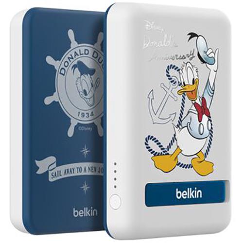 BELKIN BPD004qcNB-DY ドナルドダック MagSafe対応 ワイヤレス モバイルバッテリー 5,000mAh スタンド付き ディズニー限定モデル