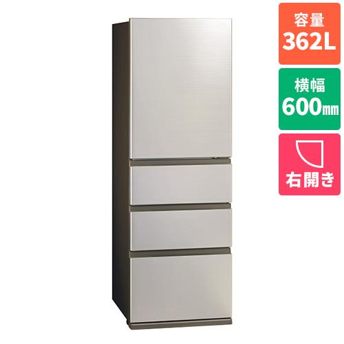 【長期保証付】[配送/設置エリア 東京23区 限定]アクア AQR-36R2-N ブライトシャンパン FREEZIA+ 4ドア冷蔵庫 右開き 362L 幅600mm[標準設置料込][代引不可]