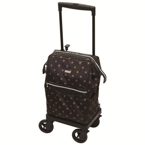 島製作所 メロディスムーズグランデ 花柄ドットショコラ 高さ調節5段階 使用時サイズ H68～84×W23.5×D37cm