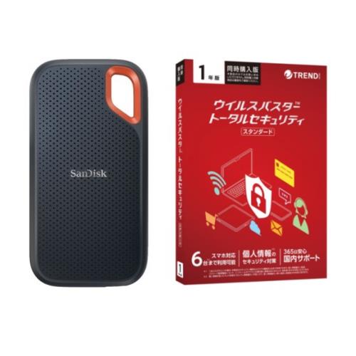 SDSSDE61-4T00-J25 エクストリーム ポータブル SSD 4TB + ウイルスバスター トータルセキュリティ スタンダード 1年版 同時購入用セット