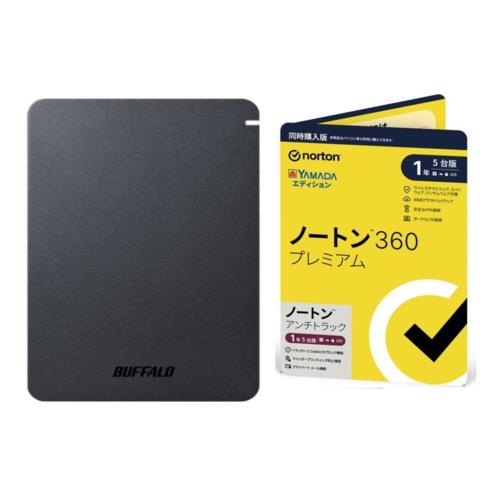 HD-PGF5.0U3-GBKA 5TB + ノートン 360 プレミアム/ アンチトラック 同時購入 1年5台版 ヤマダエディションセット