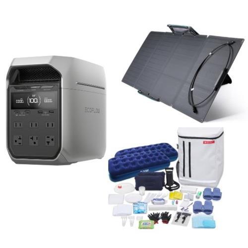 エコフロー(EcoFlow) EcoFlow DELTA 3 Plus ポータブル電源 1024Wh + 110Wソーラーパネル + アイリスオーヤマ 防災セット 2人用42点 BS242 セット