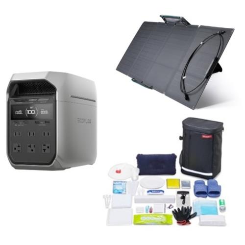 エコフロー(EcoFlow) DELTA 3 Plus ポータブル電源 1024Wh + 110Wソーラーパネル + 288348 防災セット 1人用27点 BS1-27 セット