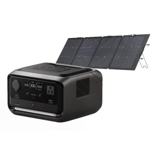 エコフロー(EcoFlow) EcoFlow RIVER 3 Plus wireless 容量286Wh モバイルバッテリー(5000mAh)搭載型 + 220W両面ソーラーパネルGen2 セット