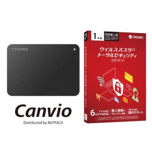 東芝(TOSHIBA) HD-TPA4U3-B Canvio ポータブルHDD 4TB +  + ウイルスバスター トータルセキュリティ スタンダード 1年版 同時購入用 セット