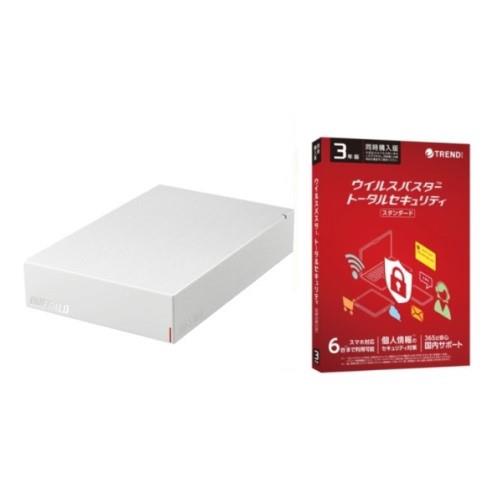 バッファロー(BUFFALO) HD-LE2U3-WB 外付けHDD 2TB + ウイルスバスター トータルセキュリティ スタンダード 3年版 同時購入用 セット