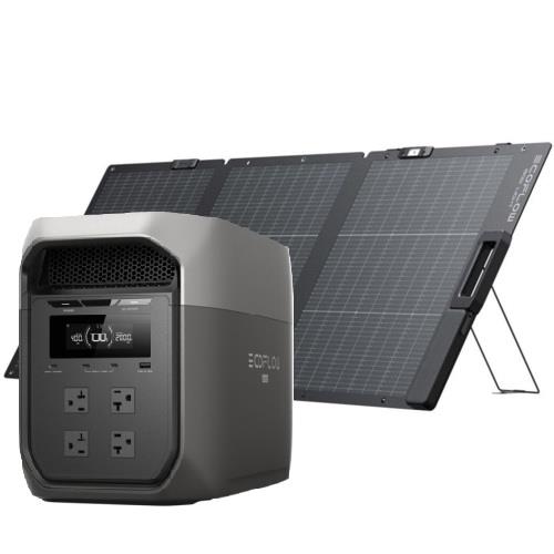 エコフロー(EcoFlow) EcoFlow DELTA 3 Max 2048Wh 定格2200W+ 160W Lightweight Portable Solar Panel セット