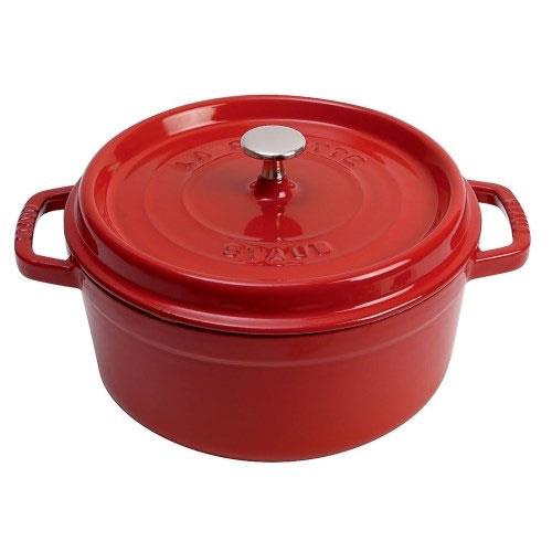 ストウブ(staub) ピコ ココット ラウンド IH対応 両手鍋 24cm 40509-835 チェリー