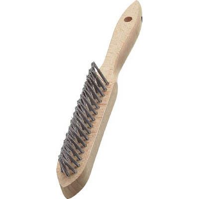 LESSMANN 120811 3行リベット 木柄ハンドブラシ ステンレス線