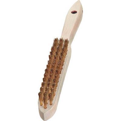 LESSMANN 107331 剣先3行 木柄ハンドブラシ 真鍮線