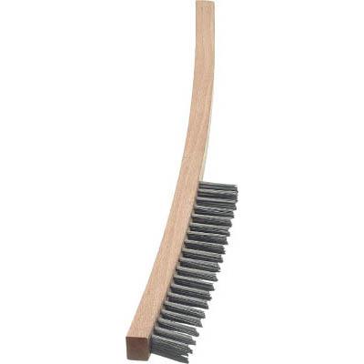 LESSMANN 122411 4行 ロング木柄ハンドブラシ ステンレス線