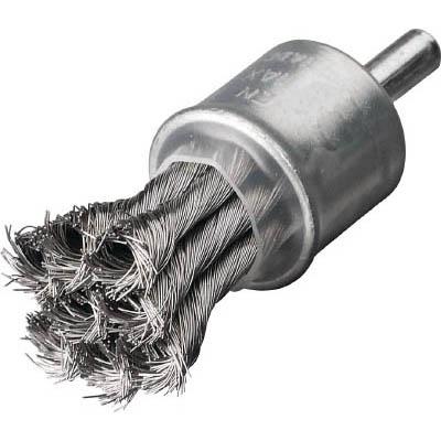 LESSMANN 453378 軸付ノット型エンドブラシ Φ19 ステンレス線 0.35
