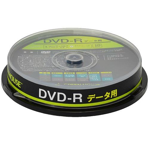 GREEN HOUSE(グリーンハウス) GHDVDRDA10 データ用 DVD-R 4.7GB 一回 追記 記録 プリンタブル 16倍速 10枚