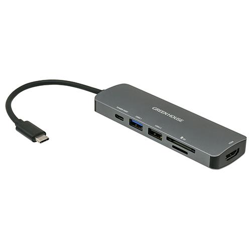 GREEN HOUSE(グリーンハウス) GH-MHC6A-SV USB Type-C ドッキングステーション