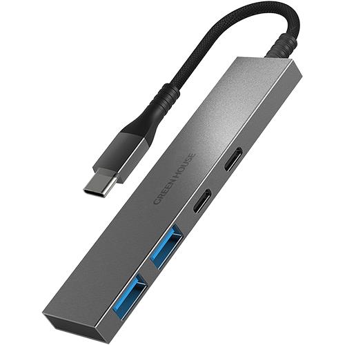 GREEN HOUSE(グリーンハウス) GH-HB3C4A-SV USB3.1 Gen1対応 USB Type-C接続 4ポートUSBハブ