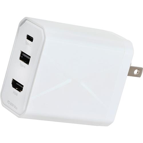 GREEN HOUSE(グリーンハウス) GH-ACU3PA-WH ホワイト マルチドック充電器 3ポート 60W USB Type-Cケーブル付き