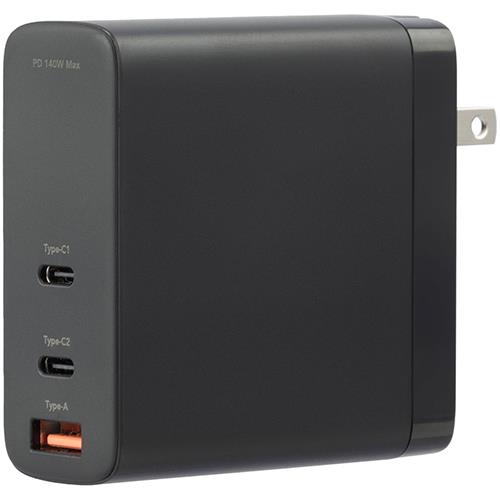 GREEN HOUSE(グリーンハウス) GH-JD3GB-BK ブラック 3ポートAC充電器 140W