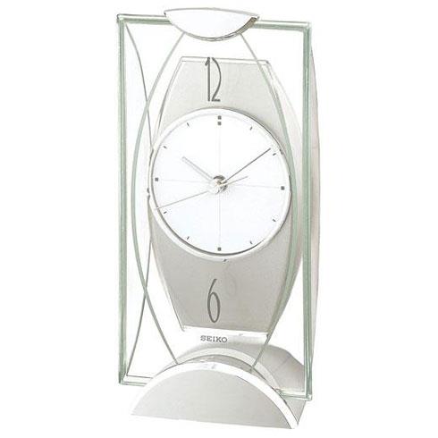 セイコー(SEIKO) BZ334S 銀色メタリック塗装 スタンダード クオーツ置時計