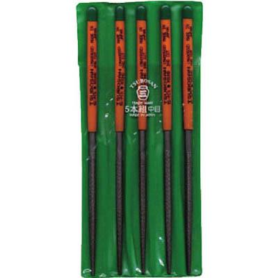 ツボサン MA005-02 組ヤスリ 5本組 丸 中目