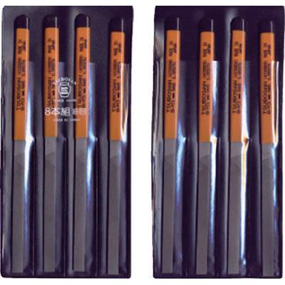 ツボサン HI008-04 組ヤスリ 8本組 平 油目