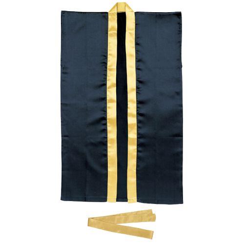 アーテック サテンロングハッピ黒 襟金 L ハチマキ金付 3152 [運動会][発表会][応援][応援団][チーム][ダンス][装飾][衣装][法被][半纏][エイサー][よさこい][お祭り][祭]