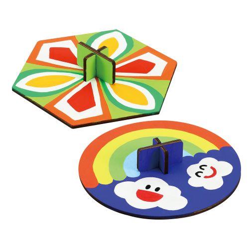 アーテック 簡単組み立て手回しゴマ 6766 [お正月][コマ][木製玩具][伝承玩具][無着色][手作り][お絵かき][昔遊び][伝統][外遊び]