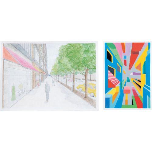 アーテック 一点透視シートB4 10枚組 13094 [美術][一点透視][イラスト][透視法][アナログ][補助線][用紙][作画][中学][高校]