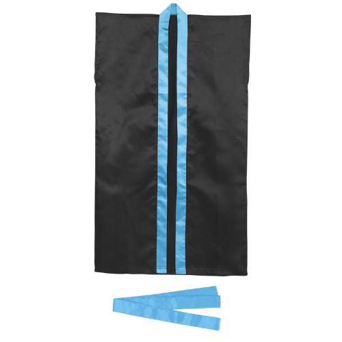 アーテック サテンロングハッピ 黒 青襟 J ハチマキ付 14428 [運動会][発表会][応援][応援団][チーム][ダンス][装飾][衣装][法被][半纏][エイサー][よさこい][お祭り][祭]