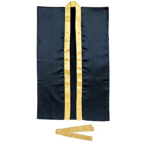 アーテック サテンロングハッピ 黒 金襟 J ハチマキ付 14429 [運動会][発表会][応援][応援団][チーム][ダンス][装飾][衣装][法被][半纏][エイサー][よさこい][お祭り][祭]