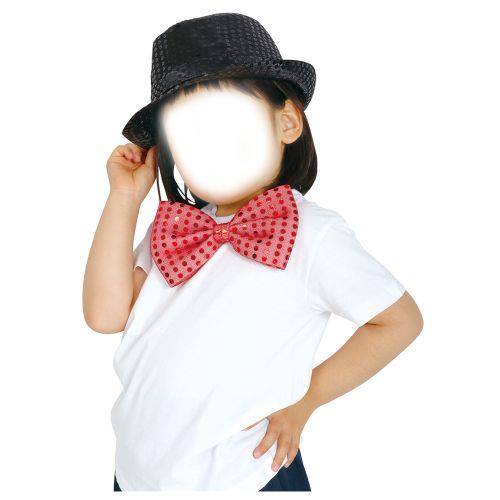 アーテック コスチュームセット キラキラ蝶ネクタイ赤・キラキラハット黒 14710 [発表会][学芸会][お遊戯会][劇][園][学校][素材][衣装][装飾][ダンス][コスチューム][帽子][蝶ネクタイ]