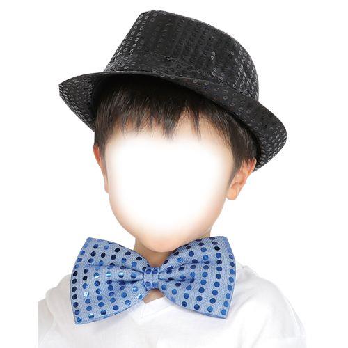 アーテック コスチュームセット キラキラ蝶ネクタイ青・キラキラハット黒 14711 [発表会][学芸会][お遊戯会][劇][園][学校][素材][衣装][装飾][ダンス][コスチューム][帽子][蝶ネクタイ]